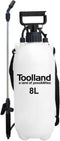 Toolland Drukspuit, sproeilans, regelbare sproeikop, niveau-indicator, draagriem, 8 liter, pompsysteem, wit/zwart