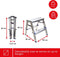 Toolland Dubbelzijdig opstapje met 2 x 2 treden, antislipvoetjes en antislipprofiel op de vier treden en het breed platform, opvouwbaar, aluminium, draagvermogen tot 150 kg, type DUAL