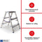 Toolland Dubbelzijdig opstapje met 2 x 3 treden, antislipvoetjes en antislipprofiel op de 4 treden en het breed platform, opvouwbaar, aluminium, draagvermogen tot 150 kg, type DUAL