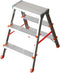 Toolland Dubbelzijdig opstapje met 2 x 3 treden, antislipvoetjes en antislipprofiel op de 4 treden en het breed platform, opvouwbaar, aluminium, draagvermogen tot 150 kg, type DUAL