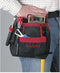 Toolland Gereedschapshouder voor riem, nylon, met 7 vakken, hamerlus, zwart/rood