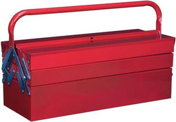Toolland Gereedschapskist, metaal, uitklapbaar, 5 vakken, rood, 530 x 200 x 200 mm
