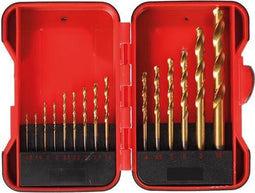Toolland HSS-boren, voor alle metalen, titanium coating, set van 15 stuks, maten Ø 1.5-2-2.5-3-3.2-3.5-4-4.5-5-6-8-10 mm