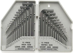 Toolland Inbussleutelset, SAE/M, inclusief opbergdoos, 30-delig