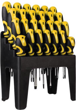 Toolland Schroevendraaierset, 26-delig, met houder, magnetische punt, ergonomishe anti-slip soft grip-handgreep, ergonomisch ontwerp, anti-slip handgreep, chroom-vanadiumstaal