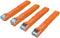 Toolland Set spanbanden, 4 stuks, eendelig, met gesp, voor het vastzetten van lichte ladingen, max. 200 kg, polyester, oranje, 3.6 m x 25 mm