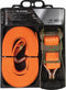 Toolland Spanband, tweedelig, met ratel en J-haken, uv-bestendig en waterafstotend, voor het vastzetten van zware ladingen, max. 4500 kg, polyester, oranje, 8 m x 50 mm