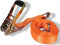 Toolland Spanband, tweedelig, met ratel en J-haken, uv-bestendig en waterafstotend, voor het vastzetten van zware ladingen, max. 4500 kg, polyester, oranje, 8 m x 50 mm