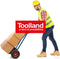 Toolland Steekwagen, met veiligheidshandgrepen en veiligheidskappen, staal, blauw, laadvermogen 200 kg