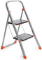 Toolland Stepix trapladder, 2 treden, inklapbaar, huishoudtrap met hoge beugel, antislipvoetjes en antislipprofiel op de twee treden, epoxycoating, metaal, draagvermogen tot 150 kg