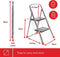 Toolland Stepix trapladder, 2 treden, inklapbaar, huishoudtrap met hoge beugel, antislipvoetjes en antislipprofiel op de twee treden, epoxycoating, metaal, draagvermogen tot 150 kg