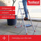Toolland Stepix trapladder, 4 treden, inklapbaar, huishoudtrap met hoge beugel, antislipvoetjes en antislipprofiel op de twee treden, epoxycoating, metaal, draagvermogen tot 150 kg