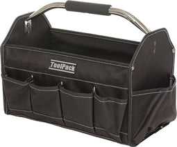 Toolpack Draagbare gereedschapstas Extend zwart met metalen draagbeugel 40x21x28 cm 360.016