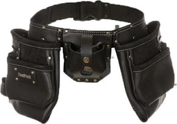 ToolPack 'Expert' 366.000 Industrial Gereedschapsgordel zwart - Lederen Dubbele holster - Met riem - Leer - Oersterk - AANBIEDING