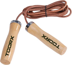 Toorx Fitness - Leren Springtouw met Houten Handvatten - voor alle Sporten - Jump Rope - voor Volwassenen en Kinderen
