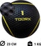 Toorx Fitness Medicijnbal 1 KG - Fitnessbal - Premium Rubber Medicijnballen - Medicine Ball met extra Grip | Full Black