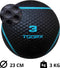Toorx Fitness Medicijnbal 3 KG - Fitnessbal - Premium Rubber Medicijnballen - Medicine Ball met extra Grip | Full Black