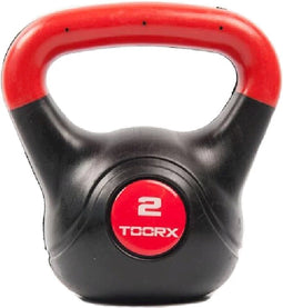 Toorx Fitness PVC Kettlebell - Gewicht - 2 kg - Krachttraining - Rood - Zwart