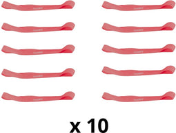 Toorx Fitness Weerstandsbanden - Resistance Band - Fitness Elastiek - Set van 10 stuks - Weerstand: Zwaar - 30 cm - Rood