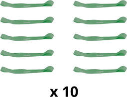 Toorx Fitness Weerstandsbanden - Resistance Band - Fitness Elastiek - Set van 10 stuks - Weerstand: Medium - 30 cm - Groen