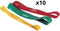 Toorx Fitness Weerstandsbanden - Resistance Band - Fitness Elastiek - Set van 10 stuks - Weerstand: Licht - 30 cm - Geel
