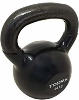 Toorx Kettlebell - Kettlebell - Gietijzer - 24 kg - Incl. Vinyl Coating - Zwart