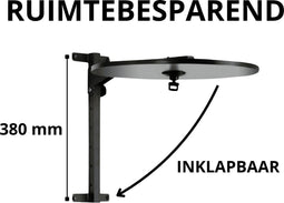 Toorx Muursteun voor Boksbal - Speedbag - Inklapbaar - Verstelbare Hoogte - Zwart - Staal