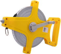 Topgear Landmeter - Meetlint 50m - Glasfiber - Geel - Omklapbare Handle