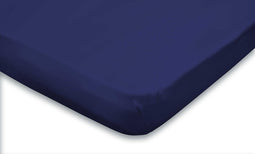 Topper Hoeslaken Jersey Katoen Stretch - donker blauw 200x200cm - Lits Jumeaux