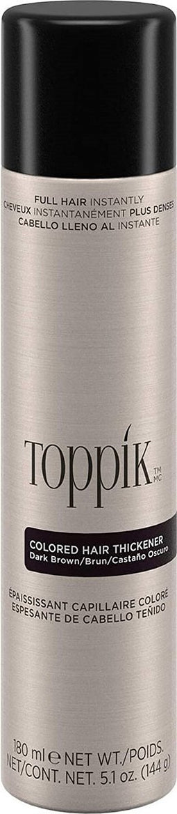 Toppik Colored Hair Thickener Donkerbruin - Haarverdikker Spray - Verbergt haaruitval - Direct voller haar