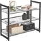 Topquality Songmics LMR03B Metalen Schoenenrek, met 3 Niveaus, Meshrek, Verstelbare Legplank, Plat of Schuine Planken, Stapelbaar Opbergrek, 74 x 62,8 x 30,7 cm, Zwart