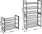 Topquality Songmics LMR03B Metalen Schoenenrek, met 3 Niveaus, Meshrek, Verstelbare Legplank, Plat of Schuine Planken, Stapelbaar Opbergrek, 74 x 62,8 x 30,7 cm, Zwart