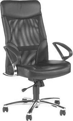 Topstar Bureaustoel Airway Leer Zwart + Armsteunen