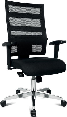 Topstar X-Pander Bureaustoel – Ergonomische Bureaustoel voor Volwassenen - Draaistoel met Armleuningen - Zilver/Zwart