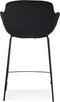 Alterego Mini Larissa - Zwarte Velvet Barkruk - 59x54x97,5cm