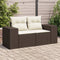 vidaXL - Tuinbank - 2-zits - met - kussens - poly - rattan - bruin
