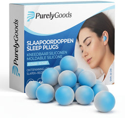 PurelyGoods® Slaap Oordopjes - Siliconen Slaapoordoppen - Anti Snurk - Wit Blauw (10 paar)