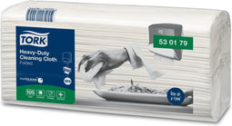 Tork Heavy-Duty Gevouwen Reinigingsdoek Wit W4, 5 x 100 doeken (530178) (530179)