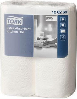 Tork - Keukenrol extra rollen absorberend papier 2-laags 2 rollen 120269