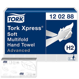 Tork papieren handdoeken Xpress, Soft, 2-laags, 136 vellen, systeem H2, pak van 21 stuks