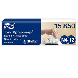 Tork - Servetten expressnap n4 extra zacht premium 1/2 vouw 2-laags wit 15850 | 8 stuks
