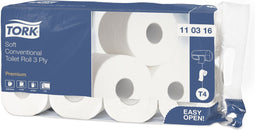Tork - Toiletpapier T4 traditioneel premium 3-laags 250 vel wit 110316 | 9 stuks