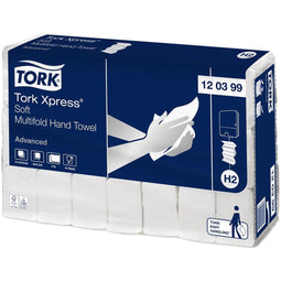Tork Xpress Advanced handdoek 2-laags, systeem H2, wit, ft 34x21,2 cm, pak van 21 stuks