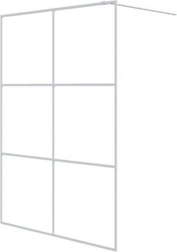 vidaXL - Inloopdouchewand - 140x195 - cm - transparant - ESG-glas - wit