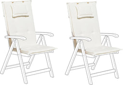 TOSCANA - Tuinkussen set van 2 - Wit - 50 x 70 cm - Polyester