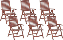 TOSCANA - Tuinstoel set van 6 - Donkere houtkleur - Acaciahout