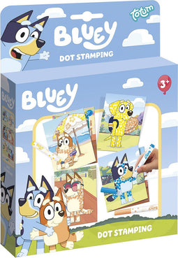 Totum Bluey stempel en kleurboek - creatief speelgoed dot stamping stiften incl. sjablonen - leren stempelen en kleuren