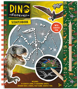 Totum Dino vakantie doeboek kraskaarten en kleurboek dinosaurus scratch art junior harde kaft A5 Forever Dino