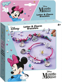 Totum Disney Minnie Mouse 2 letter & bedel armbandjes maken knutselset vriendschapsarmbandjes