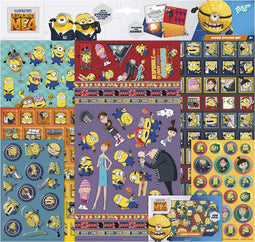 Totum Minions stickers super stickerset XL 7 vellen incl. luxe stickers - Sint schoencadeau - Despicable Me 4 - 38 x 36 cm